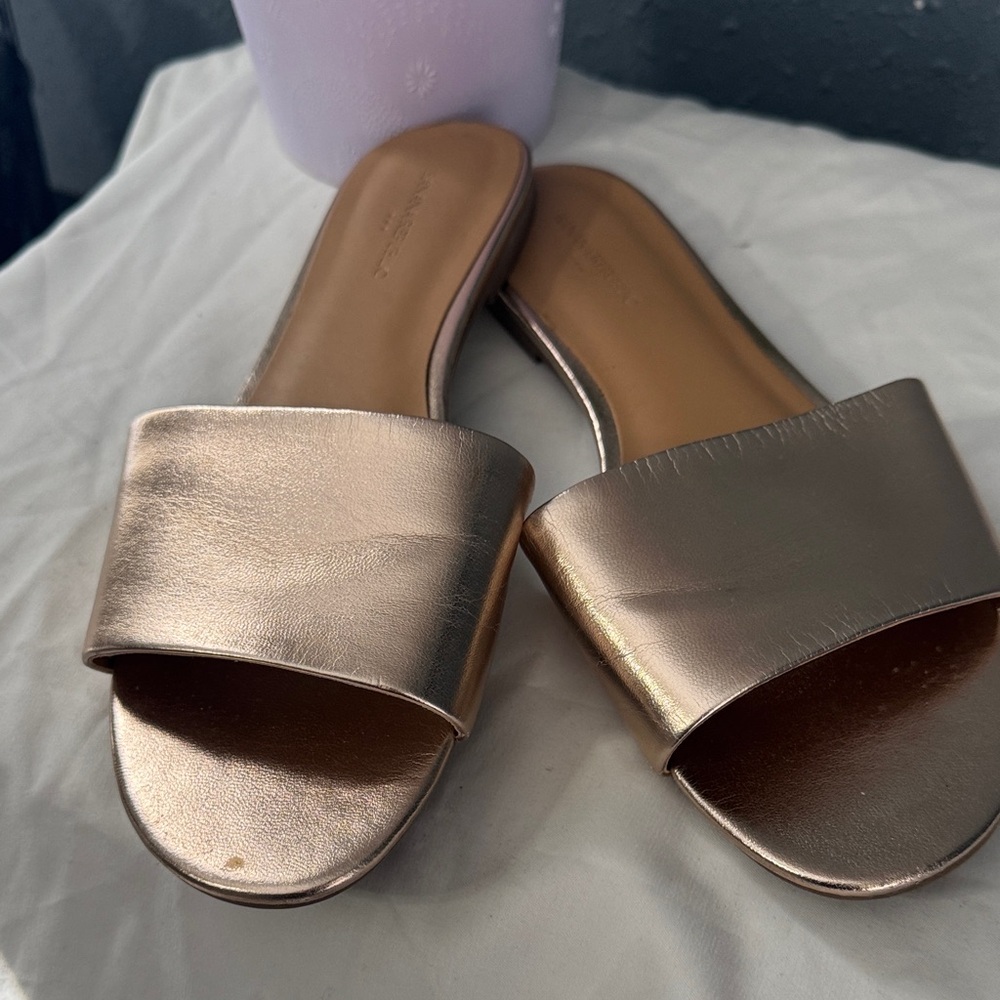 Banana Republic Rose Gold Slide Sandals